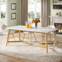 Lewin solid wood dining deals table george oliver top